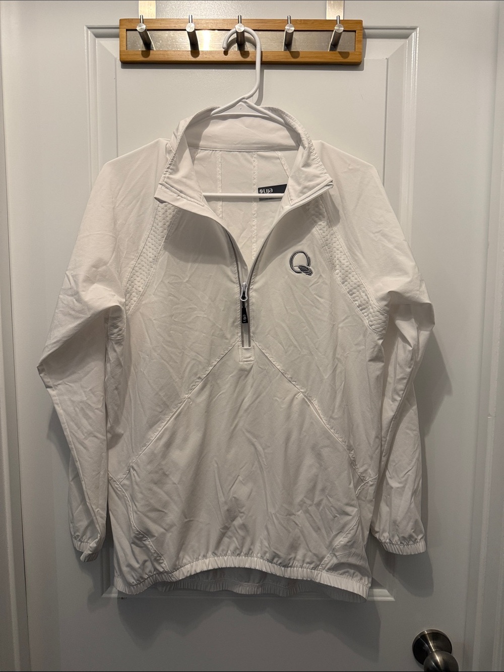 LIJA Quail Hollow Country Club Golf Half-Zip Pullover Jacket White Medium